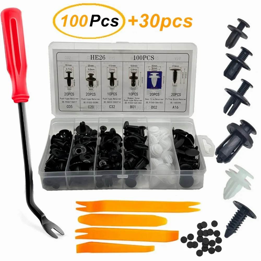 Rivet Setter Tool - Nowy 100 sztuk Plastikowe klipsy samochodowe