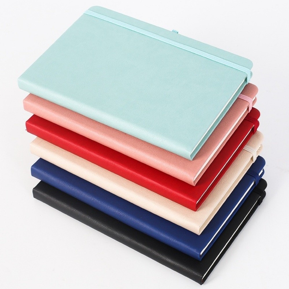 Leather Work Diary Covers - Małe, kieszonkowe notatniki z elastyczną opaską,
